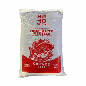 Dedak Makanan Ikan Air Tawar Hero 5889 Pembesaran / Floating Freshwater Fish Feed | Palaquin | 20Kg