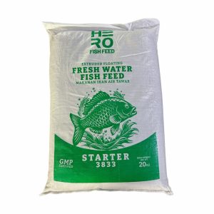 Dedak Makanan Ikan Air Tawar Hero 3833 Permulaan / Floating Freshwater Fish Feed | Palaquin | 20Kg