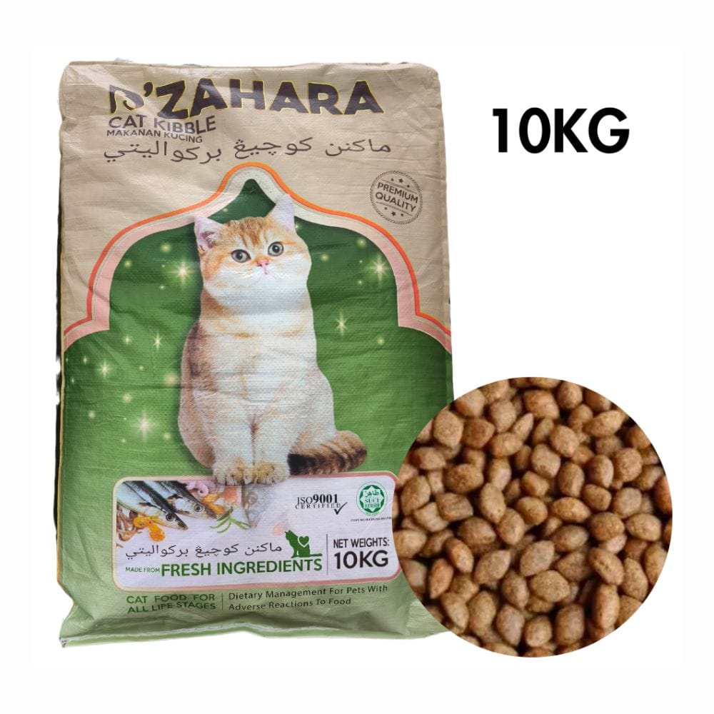 Makanan Kucing D'Zahara Hijau | Engfu Feedmill | 10kg