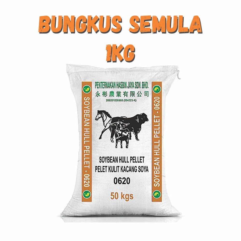 Dedak Makanan Haiwan Kulit Soya 0620 / Soyahull | Hasbin Jaya | Repack 1Kg