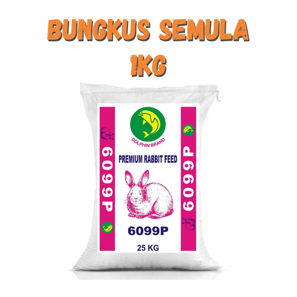 Dedak Makanan Arnab 6099P / Rabbit Feed | Hasbin Jaya | Repack 1Kg