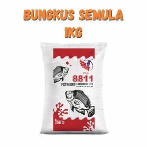 Dedak Makanan Ikan Air Tawar 8811 Permulaan / Floating Freshwater Fish Feed | HL Feedmills | Repack 1Kg