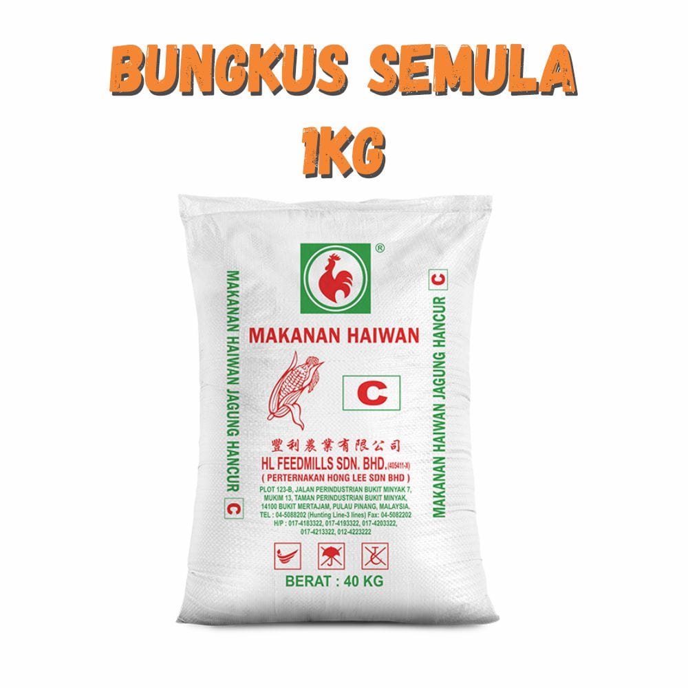 Makanan Bijirin Jagung C / Corn Grain Feed | HL Feedmills | Repack 1Kg