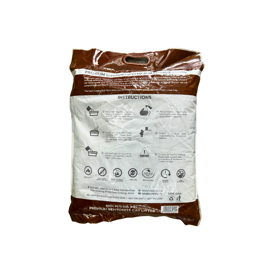 Pasir Kucing FasClean Premium Bentonite Kopi / FasClean Premium Bentonite Cat Litter Coffee | 10L - Image 2