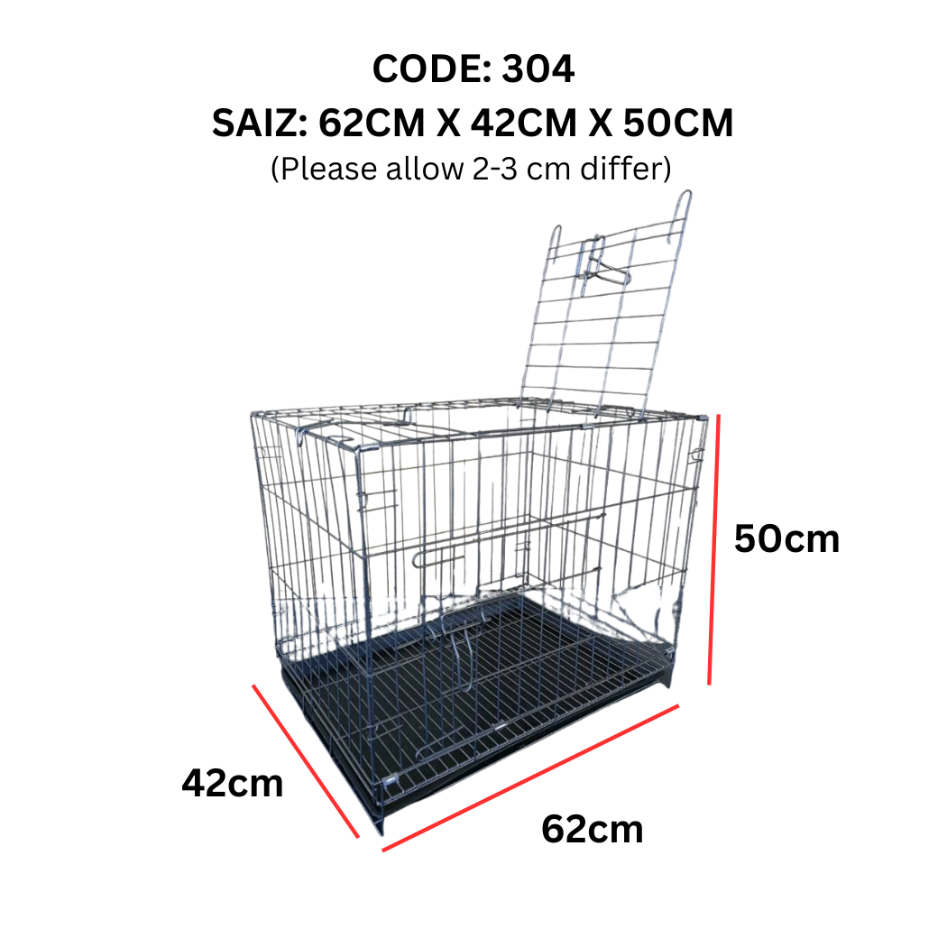 Sangkar Kucing Kecil 304 / Small Cat Cage 304 | 62cm (L) x 42cm (W) x 50cm (H) - Image 2