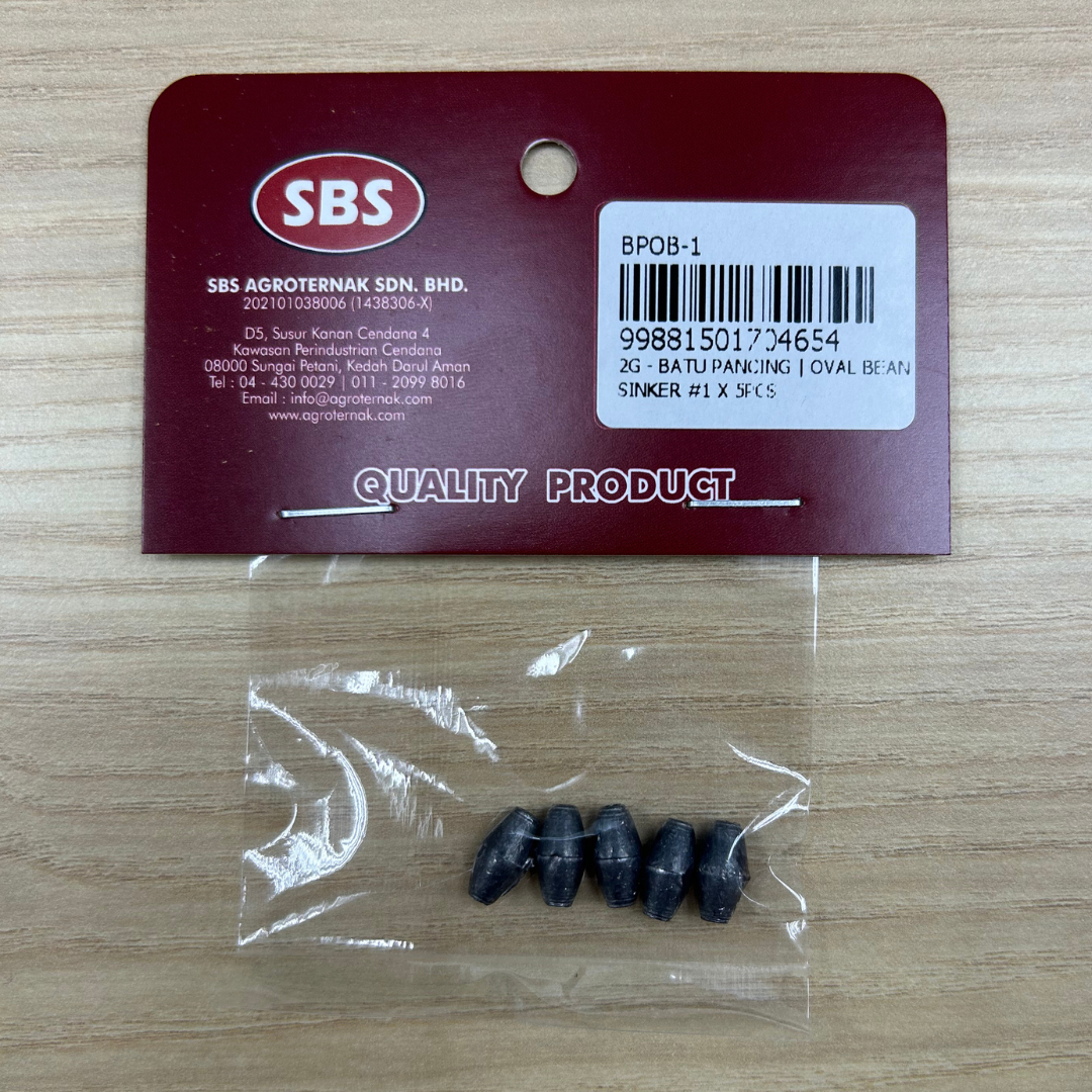 Batu Ladung Bujur / Batu Pancing Oval Sinker