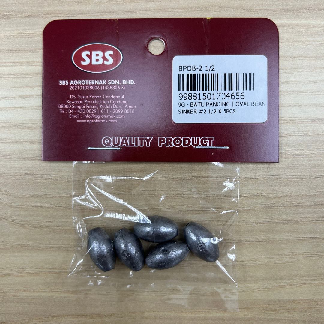 Batu Ladung Bujur / Batu Pancing Oval Sinker