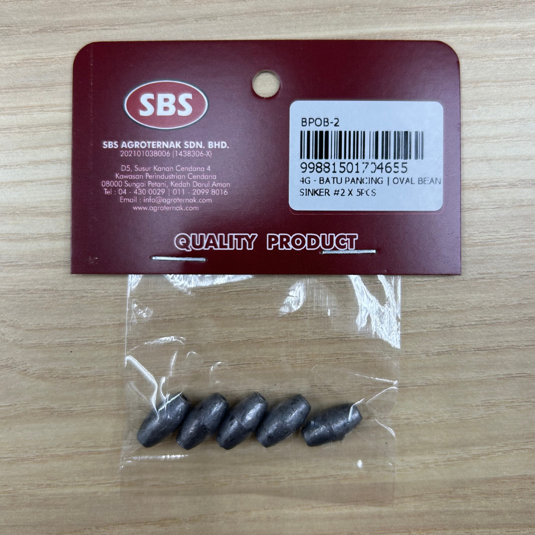Batu Ladung Bujur / Batu Pancing Oval Sinker