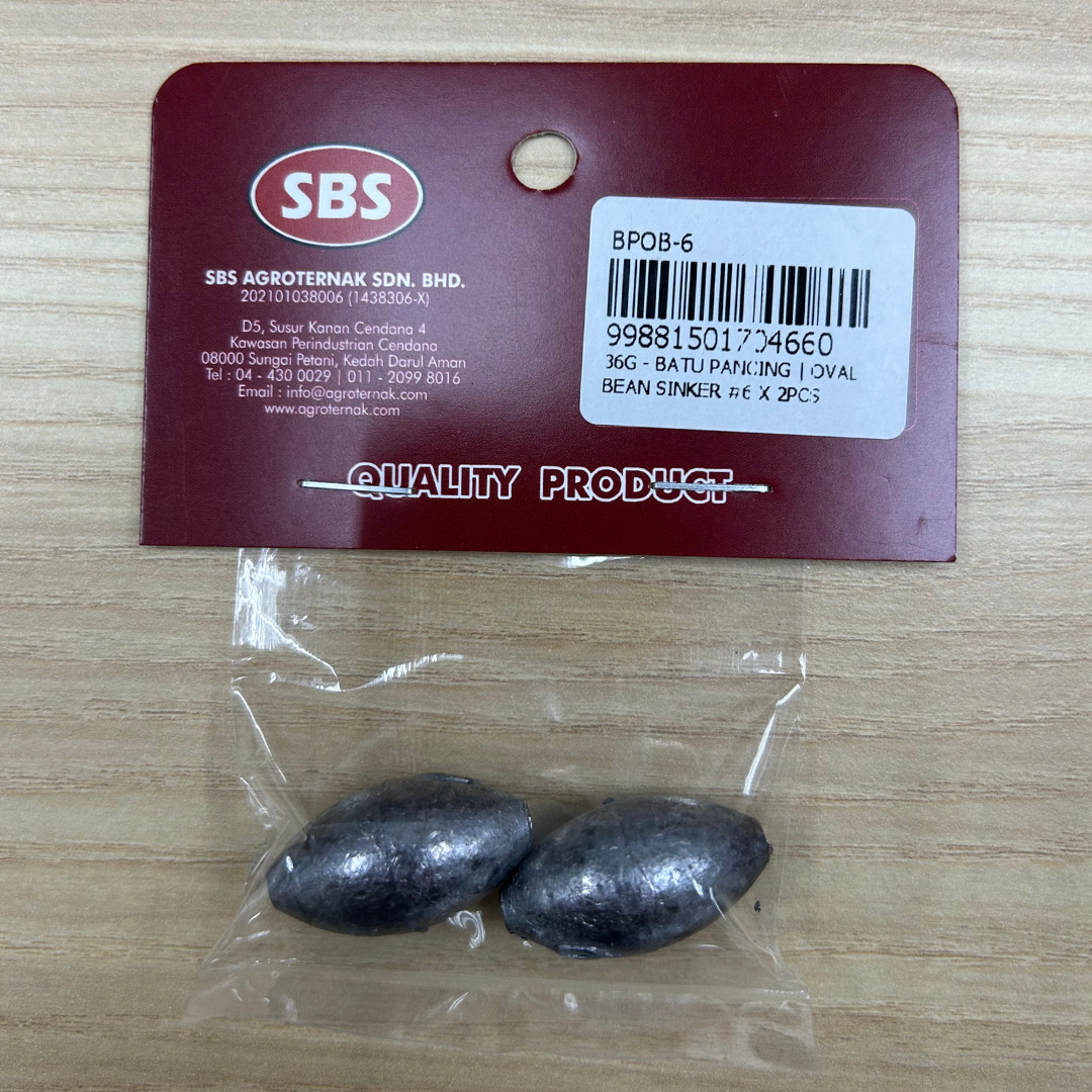 Batu Ladung Bujur / Batu Pancing Oval Sinker