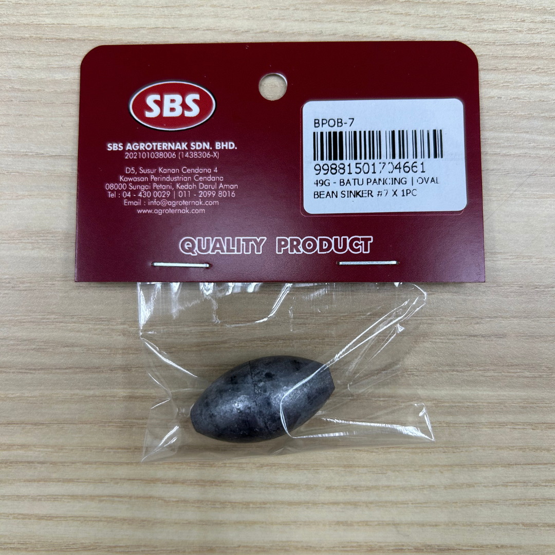 Batu Ladung Bujur / Batu Pancing Oval Sinker