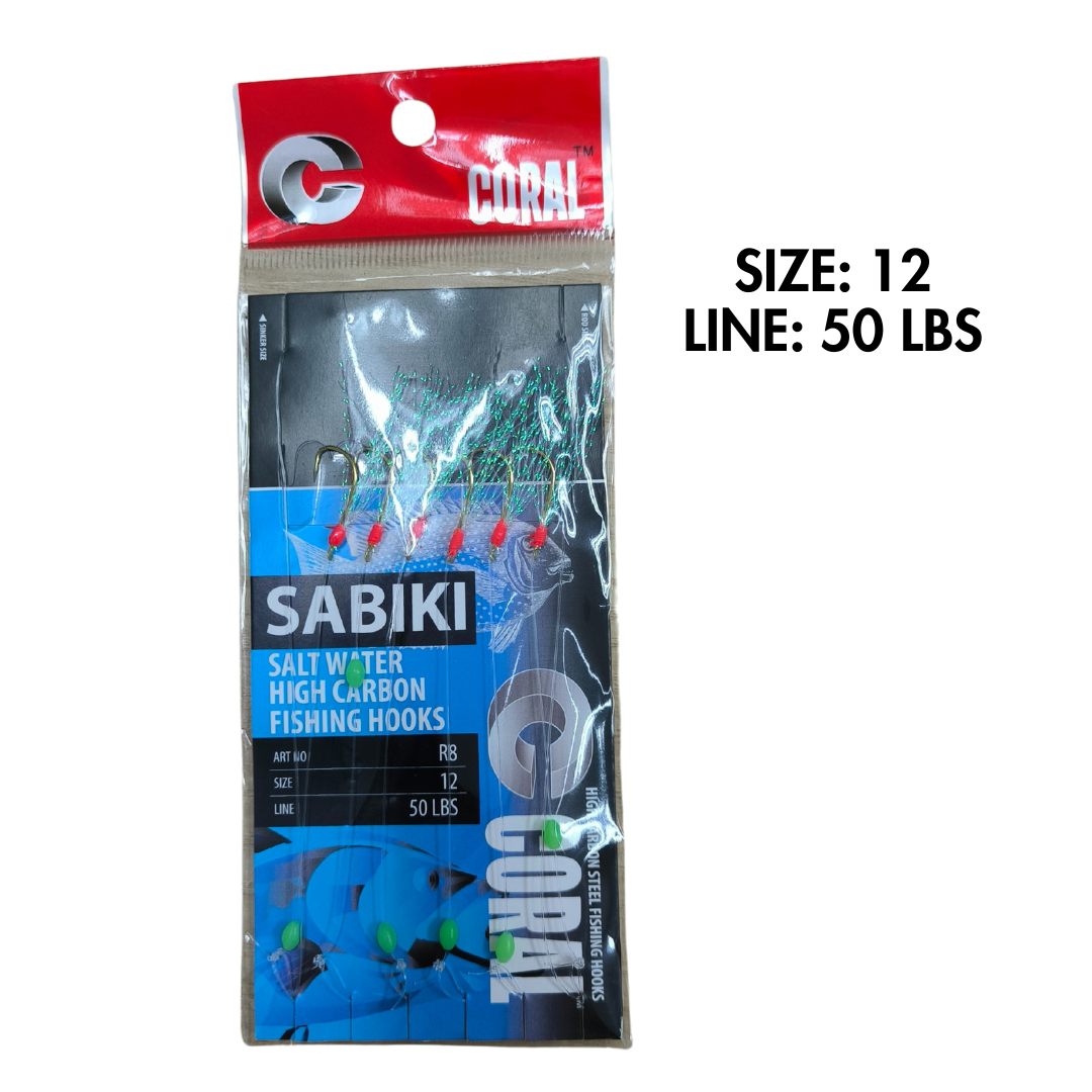 Mata Kail / Sabiki Salt Water High Carbon Fishing Hooks Coral